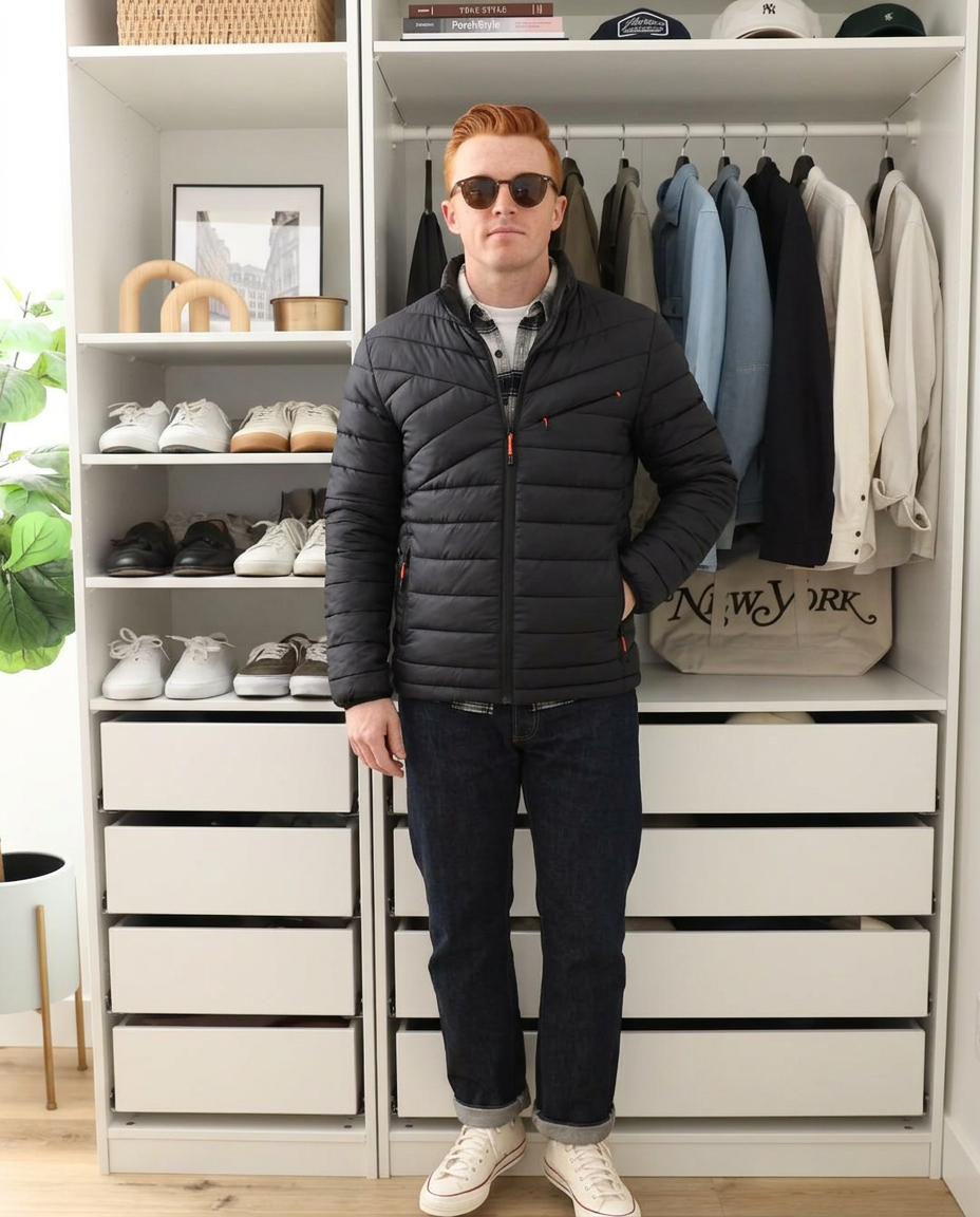 Voss | Puffer Jacket Black Quilted Lightweight