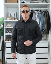 Callum | Quilted Puffer Jacket Black Cargo Pocket