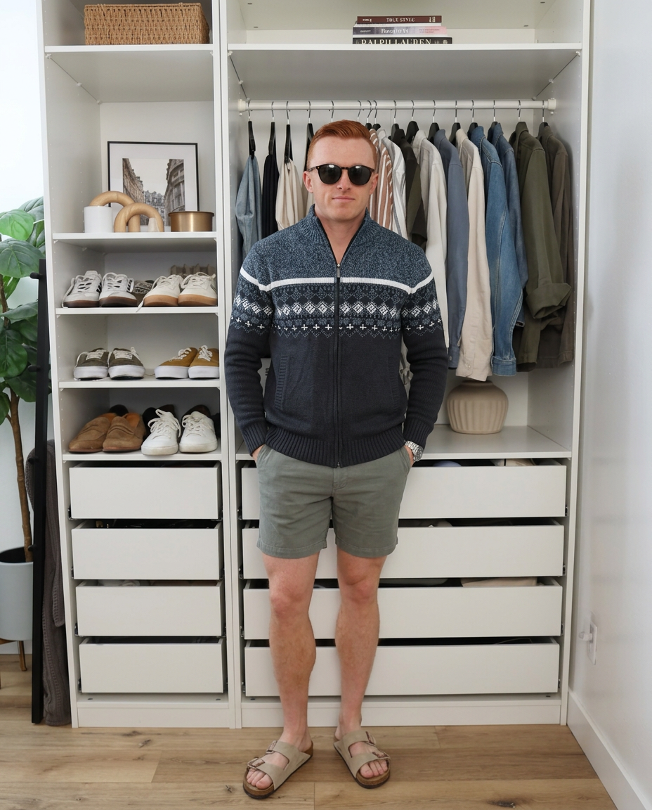 Otto | Geometric Wool Cardigan Black Gray White