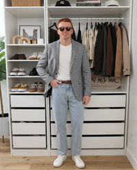 Nico | Casual Blazer Gray Wool Blend Two Button