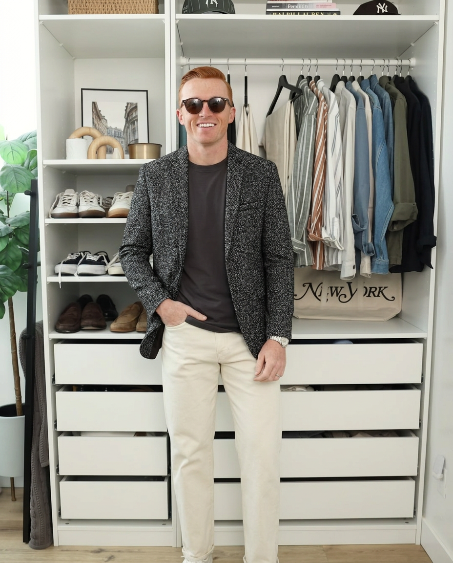 Hugo | Tweed Blazer Charcoal Gray Single Button