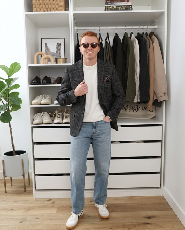 Voss | Casual Blazer Charcoal Tweed Single Breasted