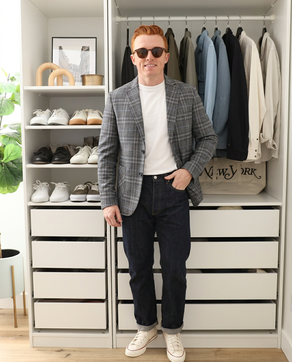 Blake | Check Blazer Gray Navy