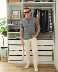 Jet | Checkered Polo Shirt Navy White