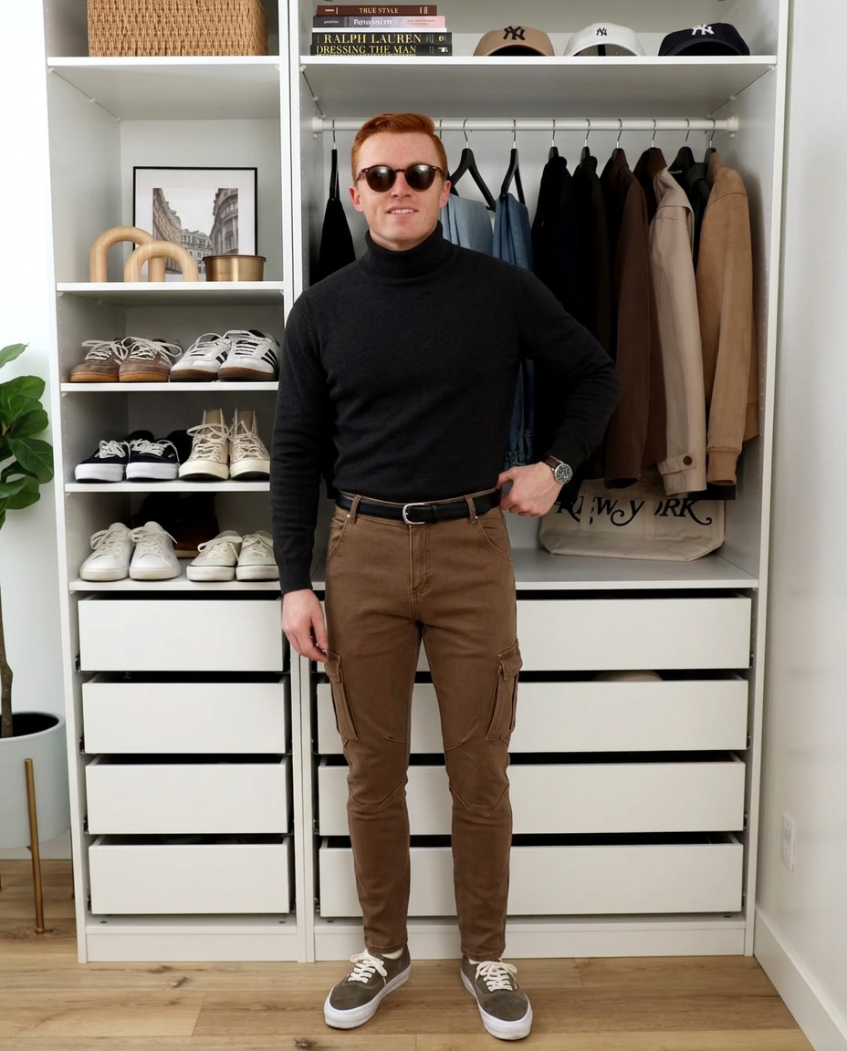 Nate | Cargo Pants Brown Tapered Leg