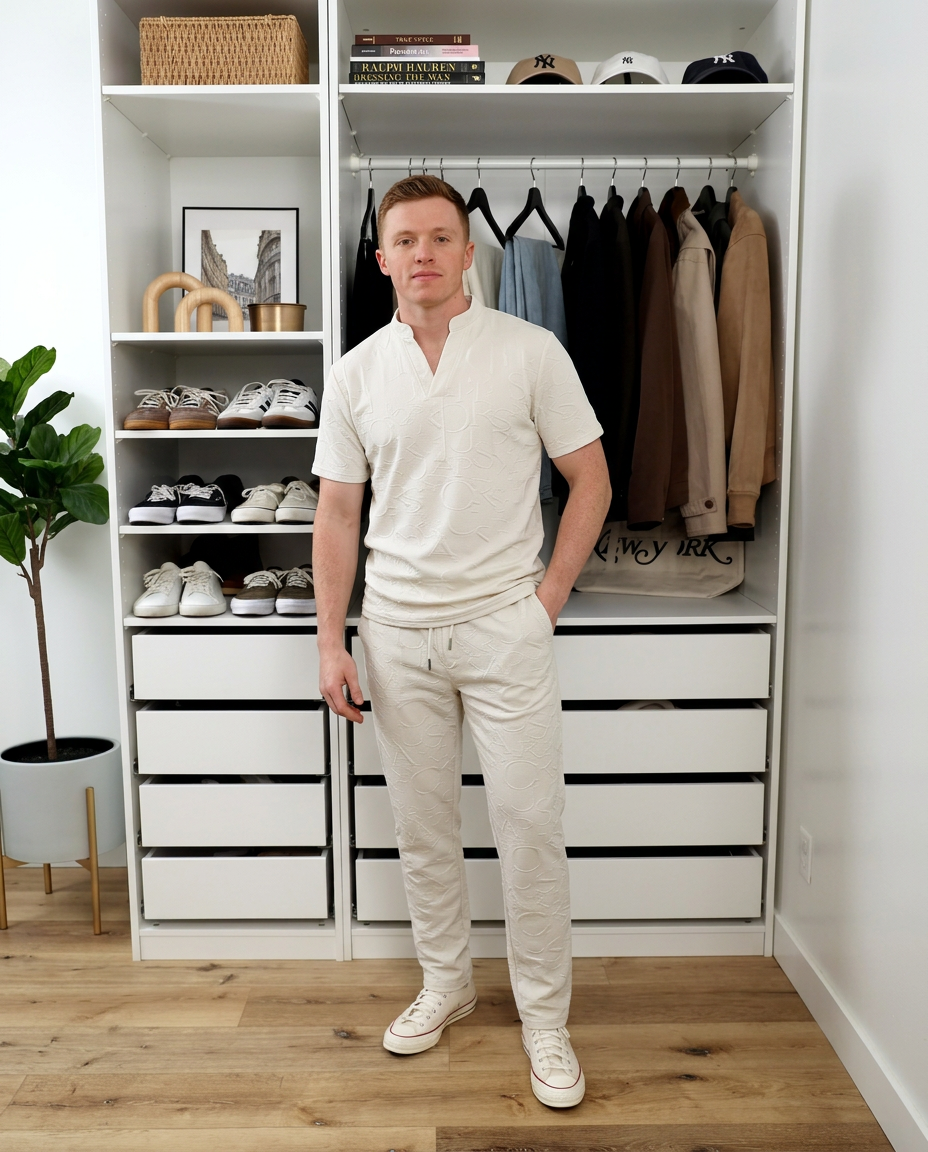 Otto | Lounge Sweatsuit Cream Embossed Print