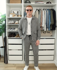 Milo | Casual Houndstooth Sweatsuit Black White