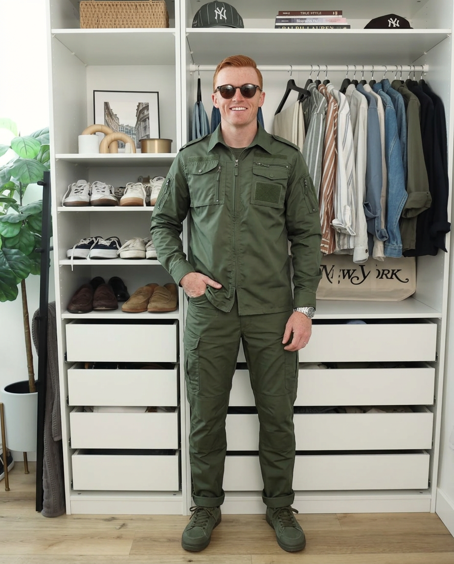 Nico | Tactical Utility Shirt Cargo Pants Set Olive