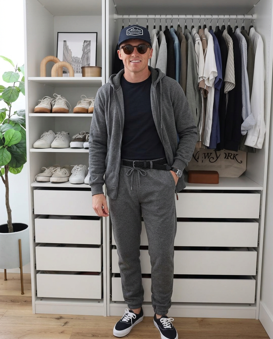 Tate | Casual Zip Up Hoodie Sweatsuit Gray