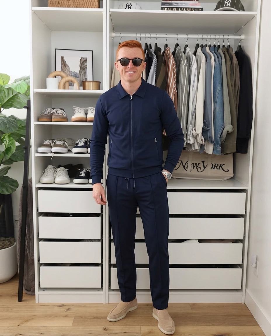 Nash | Sweatsuit Navy Zip Up Jacket Pants Set