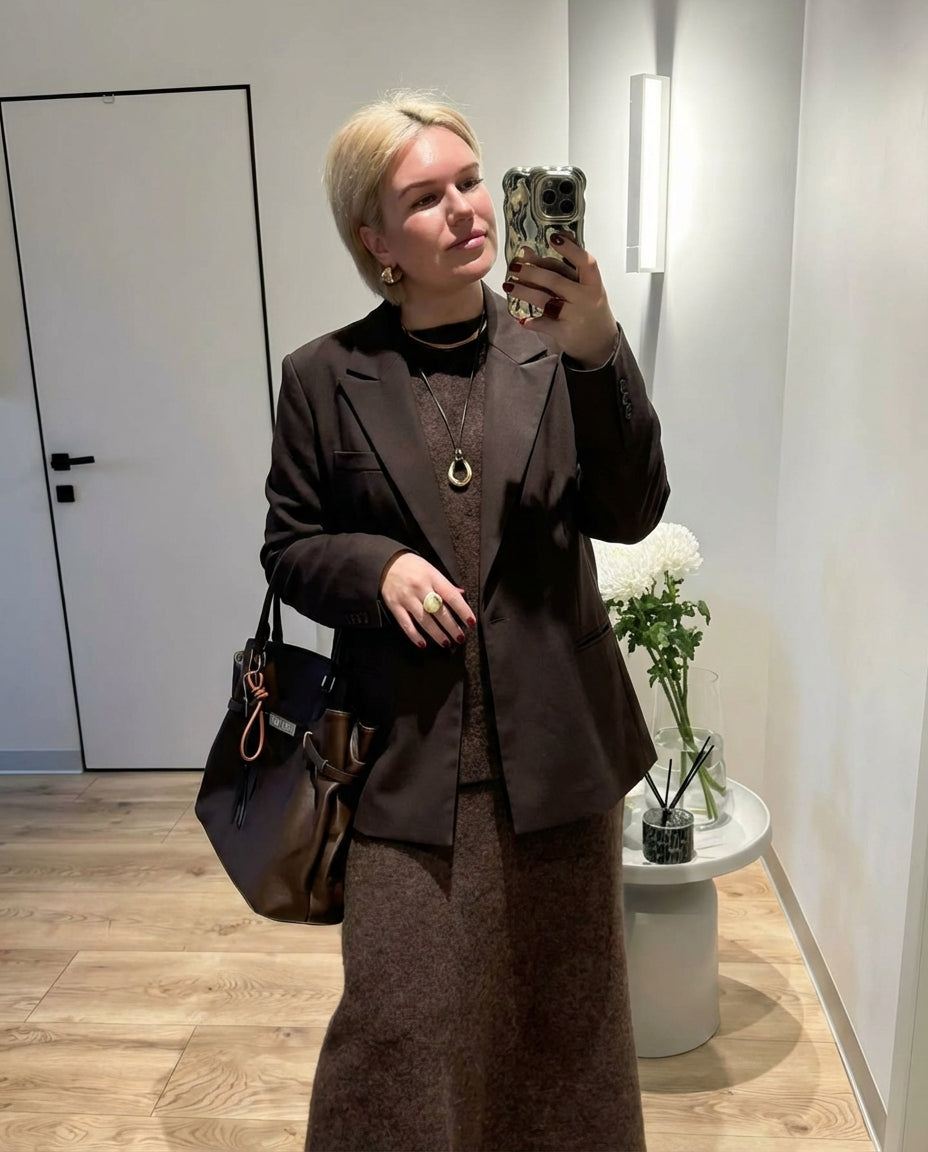 Vera | Oversized Womens Blazer Black Single Button