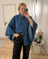 Isla | Oversized Denim Shirt Blue Button Down