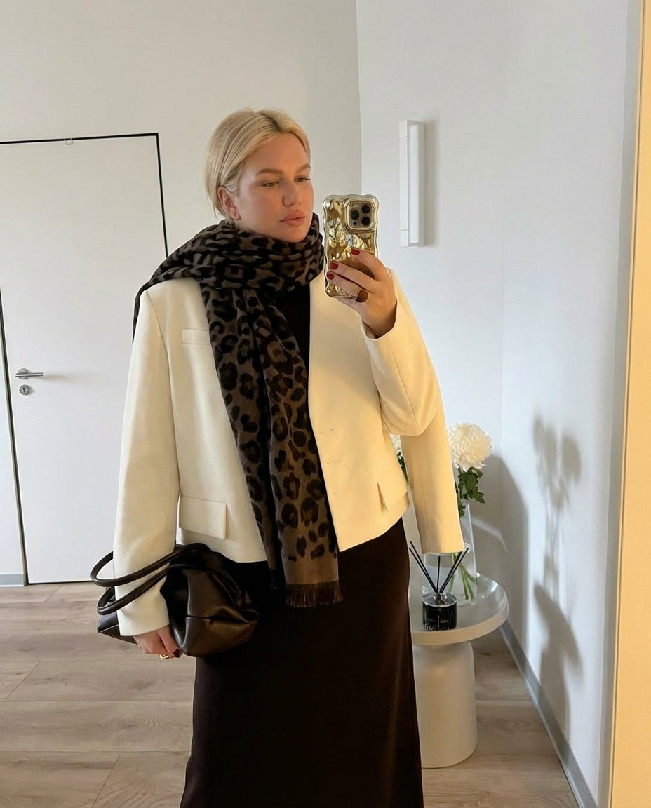 Arlo | Cropped Blazer Cream V Neck Tailored