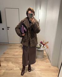 Vera | Oversized Sherpa Teddy Coat Brown