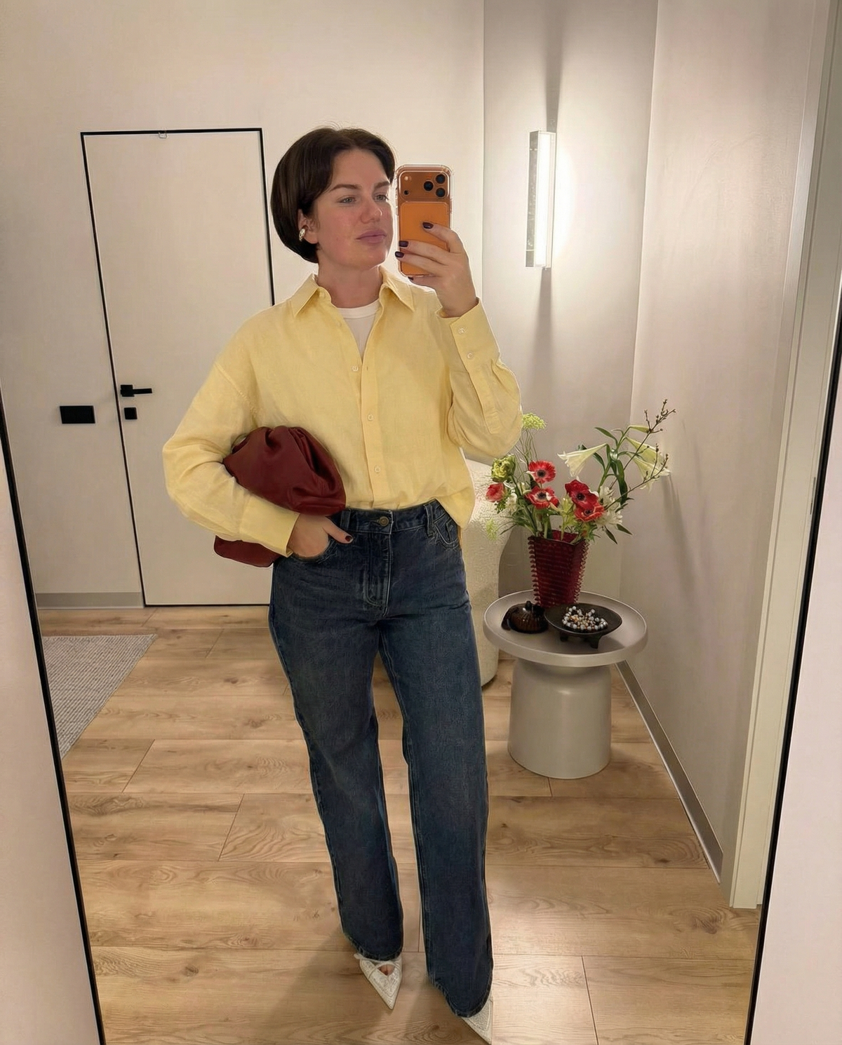 Faye | Button Down Shirt Cream Long Sleeve Collared