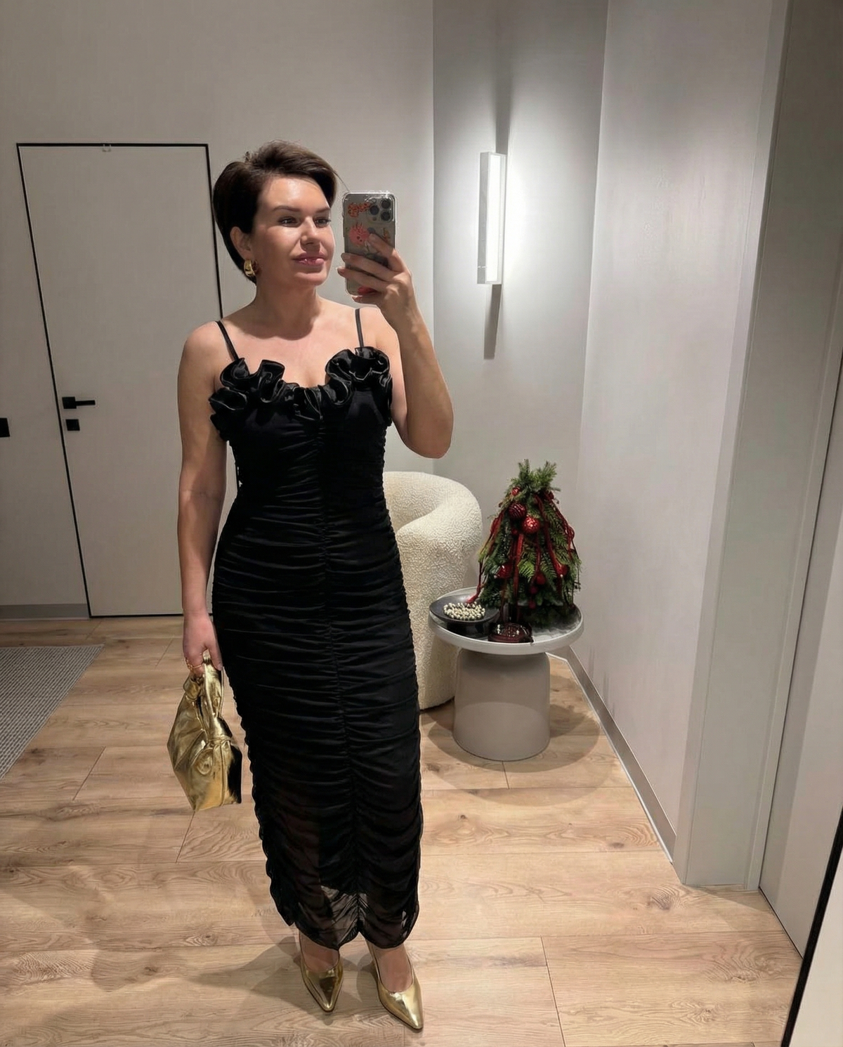 Vera | Ruched Maxi Dress Black Strapless