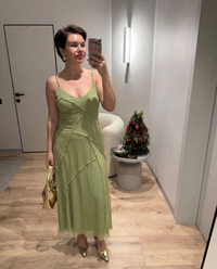 Alma | Wrap Maxi Dress Sage Green Ruffle Detail