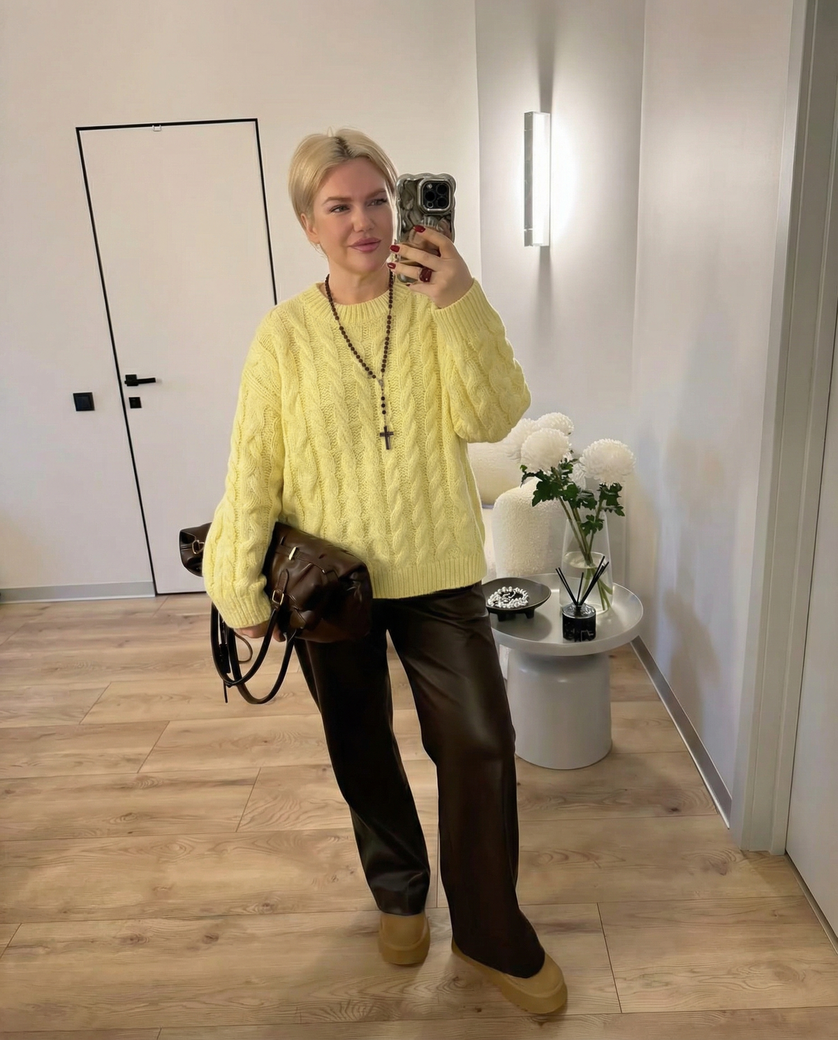 Zara | Cable Knit Sweater Cream Crew Neck