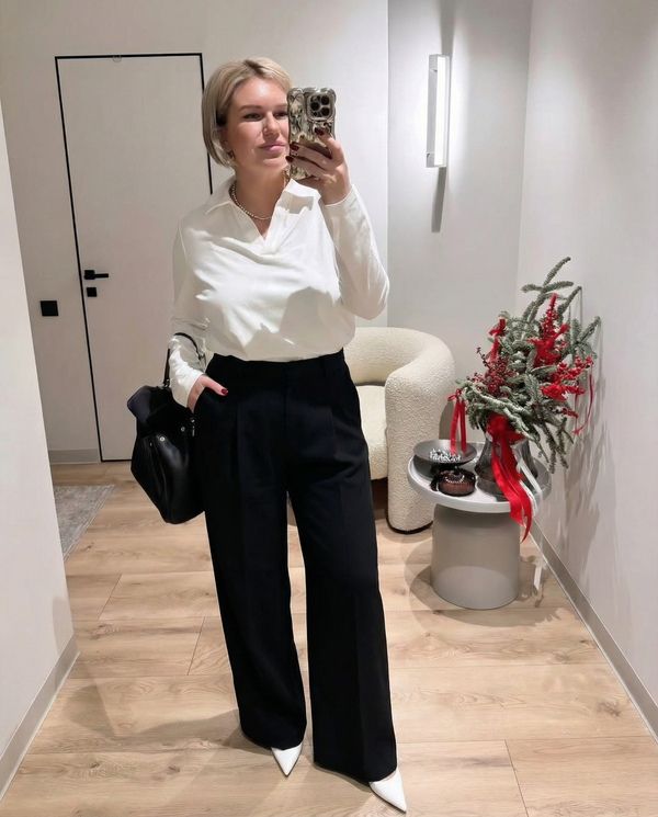 Vera | Wide Leg Pants Black Tailored