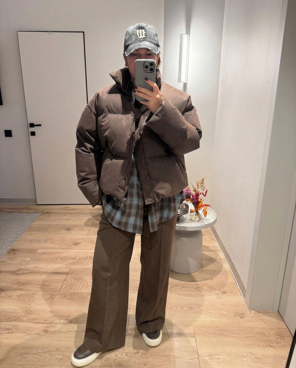 Maren | Wide Leg Pants Brown Tailored Pleated