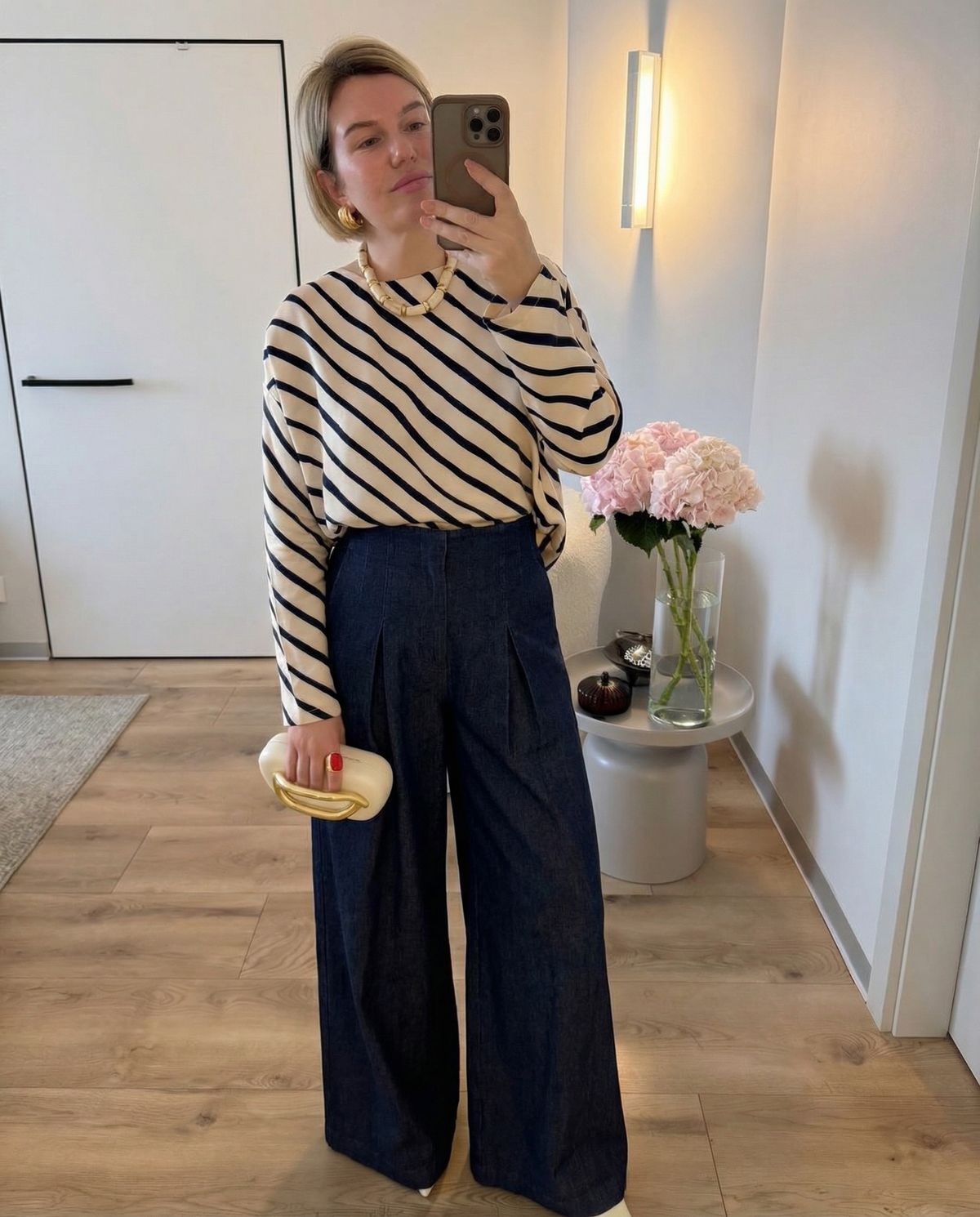 Vera | Pleated Wide Leg Jeans Dark Wash High Waisted