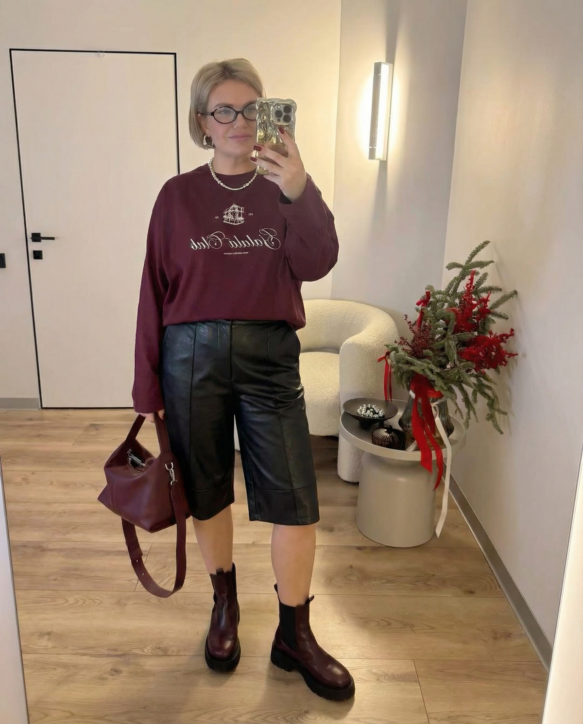 Isla | Faux Leather Shorts Black Wide Leg Culottes